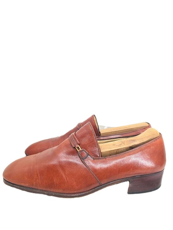 VTG Tanino Crisci Cognac Brown Slender Horsebit Men\'s Loafer Shoes Size 8 main image 7